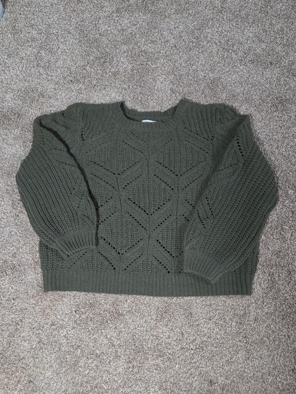 Maurices Olive Cable Knit Pullover